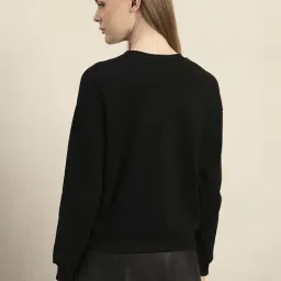 Vero Moda Black Cotton Regular Fit Printed Sweatshirt image 2