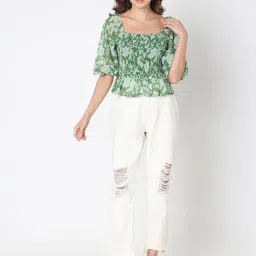 Vero Moda Green Floral Print Top image 4