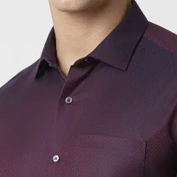 Van Heusen Purple Regular Fit Texture Shirt image 4