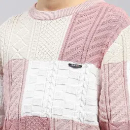 Monte Carlo Boys Pink Cotton Self Sweater image 4
