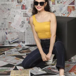 KASSUALLY Blue Relaxed Fit Mid Rise Jeans image 4