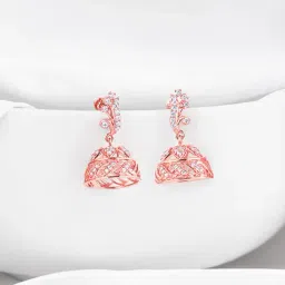 GIVA 925 Silver Rose Gold Ajmer Jhumki Earrings for Women & Girls-picture-23
