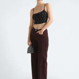 TOMMY HILFIGER Black Printed Crop Top image 4