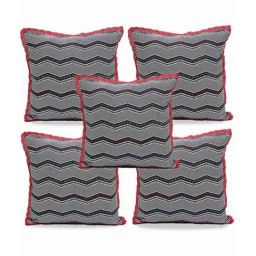 Maspar Carnival Black Cotton Printed Cushion Covers - Set of 5-picture-10