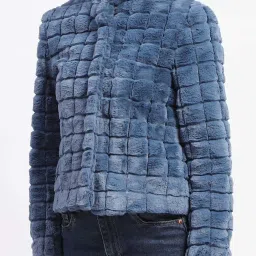 MADAME Blue Self Coat image 4