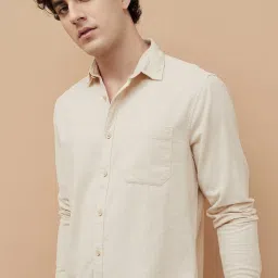 Bossini Beige Regular Fit Self Pattern Shirt image 4