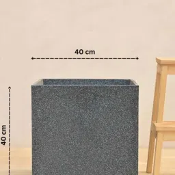 Ugaoo Qubec Midnight Stone Plastic Extra Large Planter image 4