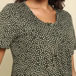 Van Heusen Green Cotton Printed Nighty image 4