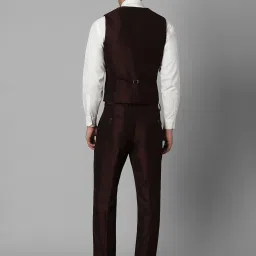 Louis Philippe Maroon Slim Fit Three Piece Suit image 4