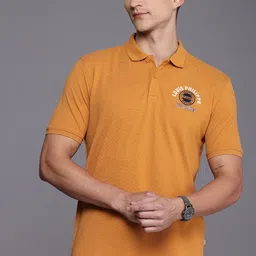 Louis Philippe Jeans Pure Cotton Brand Logo Embroidered Polo Collar Slim Fit T-shirt-picture-14