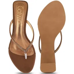 Catwalk Women's Wall St Hot Chic Brown Thong Sandals image 4