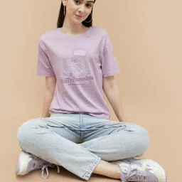 Fame Forever by Lifestyle Purple Solid T-Shirt image 4