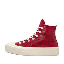 Converse Women's Chuck Taylor All Star Lift Platform Snakeskin High Top Red Sneakers image 3
