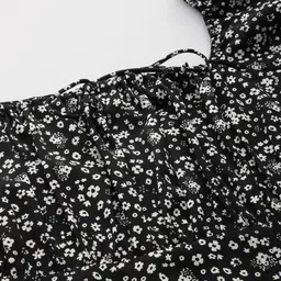 BAESD Women Floral Printed Puff Sleeve A-Line Midi Dress image 4