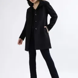 Centrestage Black Loose Fit Overcoat image 4