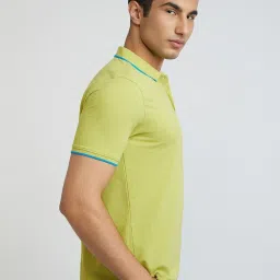 Park Avenue Green Slim Fit Polo T-Shirt image 4