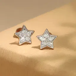 Malabar Gold and Diamonds 18k Rose Gold Diamond Stud Earrings-image-88