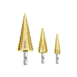 Ingco 3 Pcs Step Drill Set HSS 4341 Steel Body for Metal Drilling and Reaming, AKSDS80402-picture-28