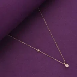 Kai Jewel Sterling Silver Rose Gold Simple Twinkle Zircon Disc Casual Necklace-picture-37