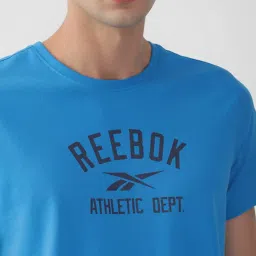 Reebok Blue Slim Fit Printed Sports T-Shirt image 4