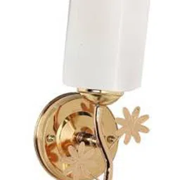 1ST TIME White & Gold-Toned Metal Traditional Rectangle Shaped Wall Lamp-picture-17