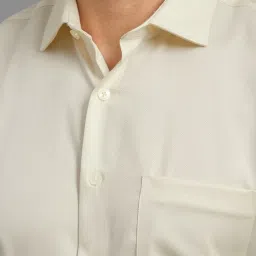 Louis Philippe Beige Cotton Slim Fit Shirt image 4