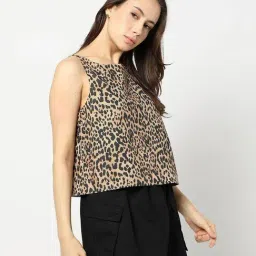 GAP Brown Boxy Fit Animal Printed Top image 3