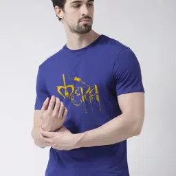 Friskers Blue Cotton Slim Fit Printed T-Shirt-picture-10