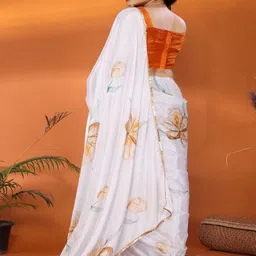 CATCHY FOREVER Floral Poly Chiffon Saree image 5