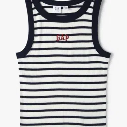 GAP Girls Navy Cotton Striped Tank Top-picture-48