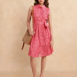 RAREISM Pink Polyester Printed Sleeveless Dress-picture-40