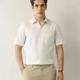 Arrow Yellow Regular Fit Stripes Shirt-picture-48