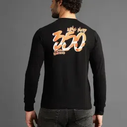 Royal Enfield Black Cotton Blend Regular Printed T-Shirt image 2