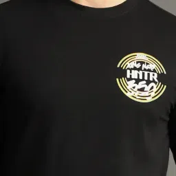 Royal Enfield Black Cotton Blend Regular Printed T-Shirt image 4