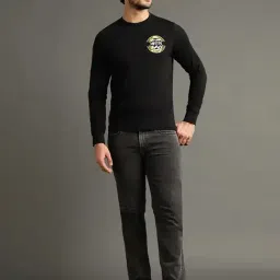 Royal Enfield Black Cotton Blend Regular Printed T-Shirt image 5