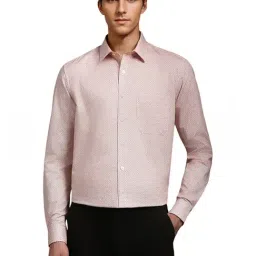 Louis Philippe Beige Slim Fit Printed Shirt-image-78