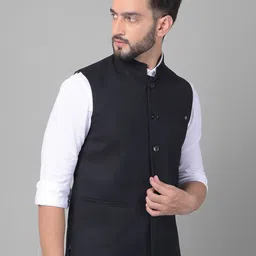 Crimsoune Club Mandarin collar Sleeveless Nehru Jacket image 4