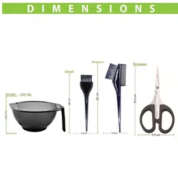 Adbeni Set Of 4 Hair Color Mixing Bowl & Hair Dye Brushes With Scissor image 2