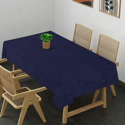 KLOTTHE Blue Cotton 6-Seater Table Cover with Embellished details-picture-40