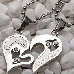 J.S ENTERPRISES Unisex Heart Shaped Pendants with Chains-picture-3