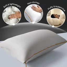 SleepyCat White Set of 2 Fibre Filled Cotton Sleep Pillow image 2