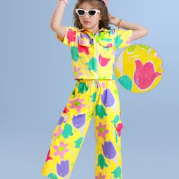 OLLINGTON ST. Cotton Half Sleeves Printed Top & Knit Pant - Multicolor-picture-10
