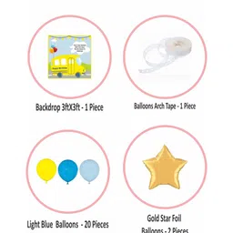 Untumble Wheels On the Bus Theme Birthday Decoration Backdrop Arch Kit- Pack of 64 image 2