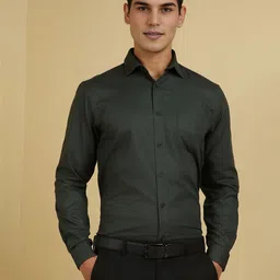 Allen Solly Men Slim Fit Spread Collar Solid Cotton Formal Shirt-picture-22