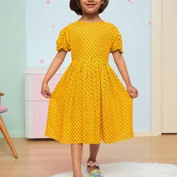 Tito Patito Polka Dot Print Puff Sleeve Fit & Flare Dress-picture-54