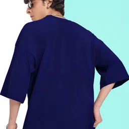 AUSK Graphic Printed Round Neck Drop-Shoulder Sleeves Pure Cotton Oversized T-shirt image 2