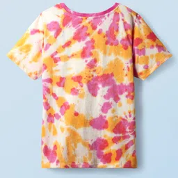HoneyHap Disney Single Jersey Knit Half Sleeves Short Night Suit With Minnie Mouse Graphics & Tie and Dye Detailing - Multicolour image 3