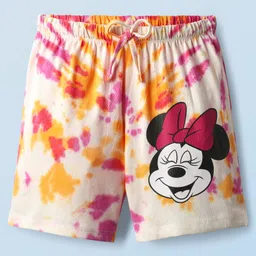HoneyHap Disney Single Jersey Knit Half Sleeves Short Night Suit With Minnie Mouse Graphics & Tie and Dye Detailing - Multicolour image 4