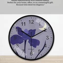 RANDOM Multicoloured & Purple Printed Contemporary Wall Clock image 2