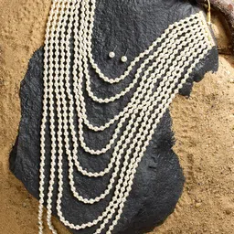 AMI Gold Plated Pearls Beaded Layered Jewellery Set-picture-26